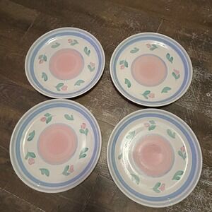 International Tableworks Capri 9123 Stoneware Dinner Plates 4 Japan Floral